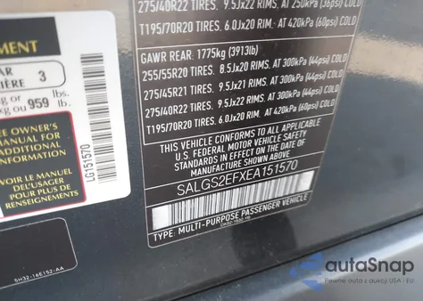 2014 Land Rover Range Rover 5.0L V8 Supercharged/5.0L V8 Supercharged Ebony Edition z USA, uszkodzony, nr VIN SALGS2EFXEA151570